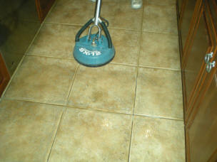 Picture 3 of tile cleaning machine in action.